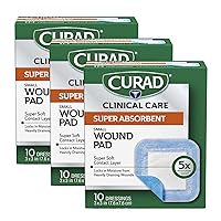 Curad Super Absorbent Wound Pad, Small, 3