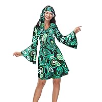 Parlsdy 60s 70s Outfits For Women Hippie Costume Women 70s Dress For Women Groovy Disco Dress