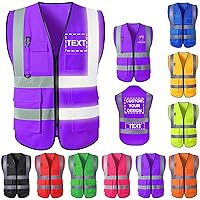Custom Safety Vest for Men High Visibility Protective Workwear 5 Pockets Class 2 With Reflective Strip
