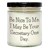 Be Nice to Me. I May Be Your Secretary One Day. | Funny Secretary Gifts for Father's Day | 9oz Vanilla Soy Candle