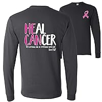 Heal Cancer Faith Jesus Believe Breast Cancer Awareness Front&Back Mens Long Sleeves