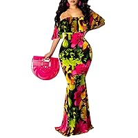 Women's Floral Strappy Backless Maxi Dresses Sexy Bodycon Evening Party Long Dress
