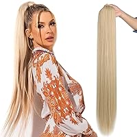 Fashion Icon Long Straight Drawstring Ponytail 30 Inch Synthetic Clip in Ponytail Extension for Women (MT27/613#，170g)