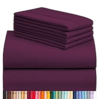 LuxClub 6 PC Queen Sheet Set, Breathable Luxury Bed Sheets, Deep Pockets 18