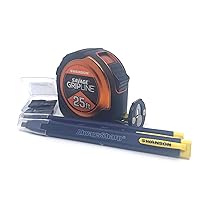 Swanson Tool Co SVGL25M1/CP216 Value Pack featuring a 25 Foot Gripline Tape Measure and 2 Mechanical Pencils with Black Graphite Replacement Tips