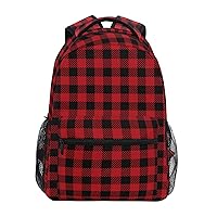 ALAZA Black and Red Lumberjack Plaid Unisex Schoolbag Travel Laptop Bags Casual Daypack Book Bag