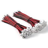 Chanzon 30 Pairs Jst PH2.0mm 22AWG Pitch Plug Connector for 2Pin Micro Jack and 3.94inch(10cm) UL1007 Tinned Copper Wire had 60Pcs Male and Female Mini Adapter for Tiny Drone Battery Terminal Etc.