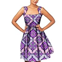 African Print Dresses for Women Plus Size Summer Sleeveless Tank Dress Ankara Party Outfits Bazin Riche