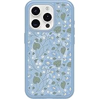 OtterBox iPhone 15 Pro (Only) Symmetry Series Clear Case - DAWN FLORAL (Blue), snaps to MagSafe, ultra-sleek, raised edges protect camera & screen
