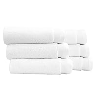 California Design Den Luxury 100% Cotton Hand Towels - Pack of 6, Extra Soft & Fluffy, Quick Dry & Highly Absorbent, Hotel Quality Towel Set for Gym, Salon, Spa & Home Care, White- 16