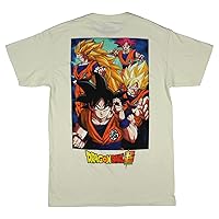 Dragon Ball Super Men's Character Squad Back Print Adult Anime Graphic Print T-Shirt