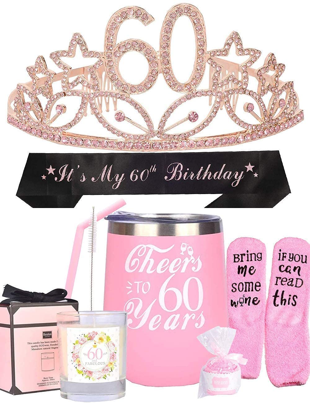 60th Happy Birthday Gift for Women, 60th Birthday Gift for Woman, I'm 60, Best Turning 60 Year Old Birthday Gift Ideas for Wife, Mom, Her