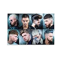 AYTGBF Men's Hairstyles Barber Shop Decor Posters Beauty Salon Poster (8) Canvas Painting Wall Art Poster for Bedroom Living Room Decor 08x12inch(20x30cm) Unframe-style