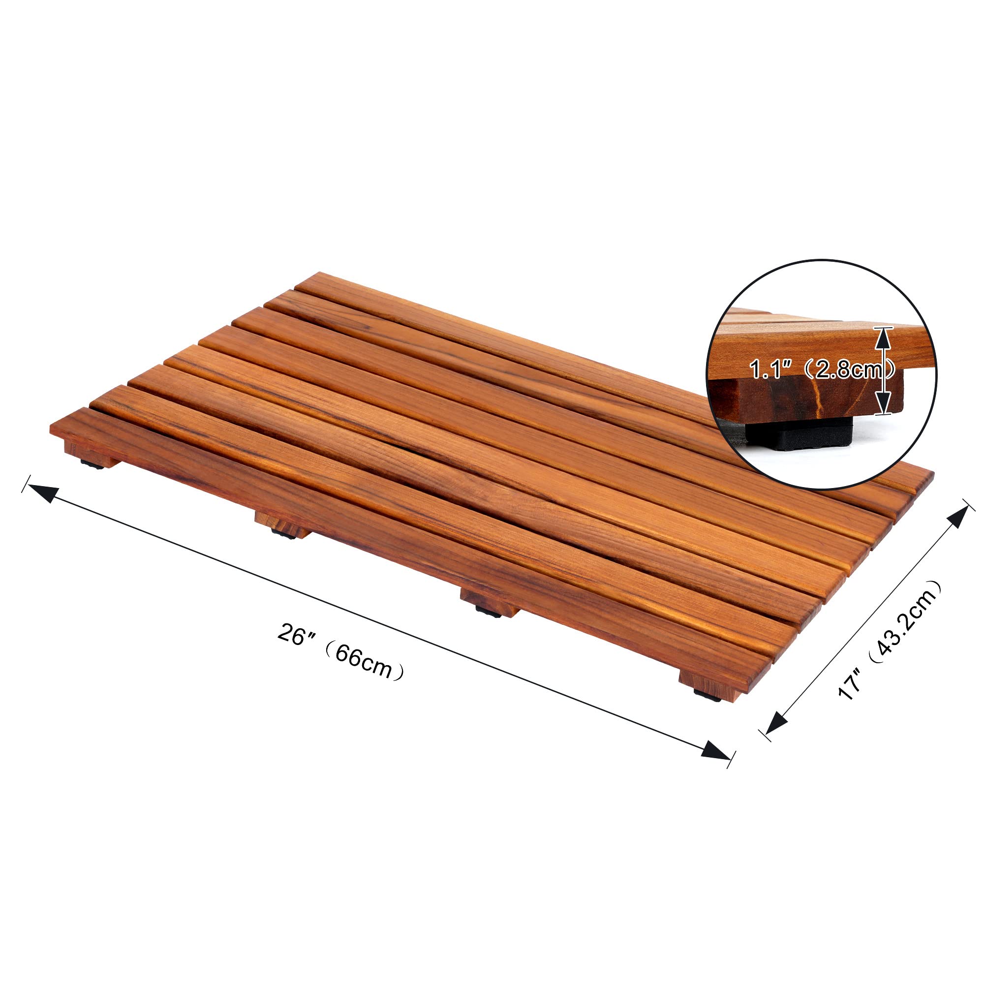 Teak Bathtub Tray and Teak Shower Mat L