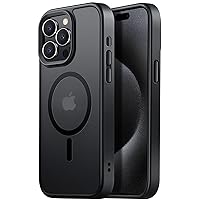 Tigowos for iPhone 15 Pro Max case Fits MagSafe 10FT Drop Resistant Matte Skin Feeling Shockproof Back Cover Fits iPhone 15 Pro Max Phone Cases, Titanium Black
