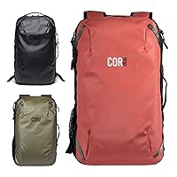 COR Surf Travel Backpack | Flight Approved Carry On Laptop Backpack with Secret Passport Pockets | The Island Hopper (28L, Lava Red)