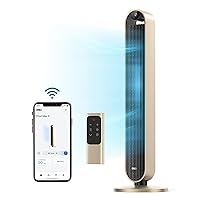 Dreo Smart Tower Fan Voice Control, 120° Oscillating Fan Works with Alexa/Google/App/Remote, 42 Inch, 25dB Quiet DC Bladeless Fan for Bedroom,12 Speeds, Floor Fan for Home, Office, Pilot Max S