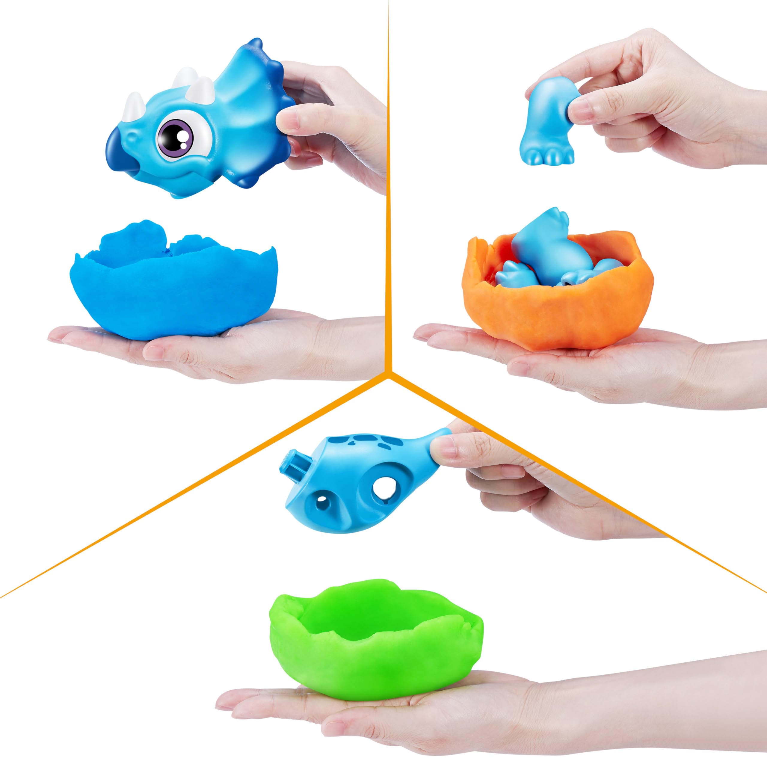 Smashers Junior Dino Dig Small Egg (Triceratops) by ZURU 12+ Surprises Compounds Mold Dinosaur Preschool Toys Build Construct Sensory Play 18 Months - 3 Years