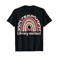 Library Assistant 100th Day Of School Librarian Rainbow T-Shirt