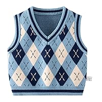 iiniim Baby Boys Girls Sweater Vest V Neck Knitted Waistcoat Sleeveless Pullover Top Toddler Uniform
