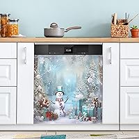 Winter Christmas Snowman Hat Dishwasher Magnet Cover Dishwasher Covers for The Front Magnetic Dishwasher Cover Panel Magnetic Refrigerator Cover for Home Kitchen Decor Farmhouse - 23 X 26 in