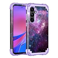 Miqala for Galaxy S24 5G Case,Glow in The Dark Three Layer Heavy Duty Shockproof Full Protection Hard Plastic Bumper+Soft Silicone Protective Case for Samsung Galaxy S24 6.2 inch,Purple/Blue