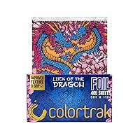 Colortrak Luck of the Dragon Pop-up Foil W/Dispenser (400 Count), Pre-cut Sheets, Non-Slip Embossed Texture, 5