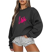 Oversized Sweatshirts For Women Long Sleeve Crewneck Fleece Fall Fashion Pullover Teen Girls Y2K Clothes Casual Tops