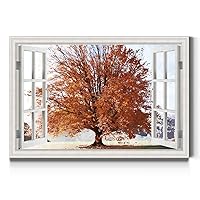 Renditions Gallery Nature Canvas Wall Art Home Paintings & Prints Artwork Isolated Orange Fall Tree Glam Abstract Modern Wall Hanging Decorations for Dining Room Office Kitchen - 24