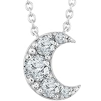 2.30 Ct Round Cut Half Moon Simulated Diamond Pendant Necklace 18