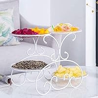 3-Tier Fruit Basket Holder Kitchen Home Decorative Bowl Stand with Removable Acrylic Plate for Bread, Fruit, Vegetables, Counter, Table,Black