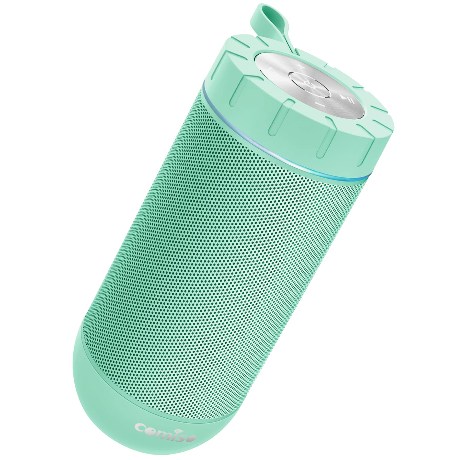 comiso X26 Bluetooth Speaker, IPX5 Waterproof Speakers 360° HD Surround Sound with Punchy Bass, Wireless Dual Pairing, 24H Playtime, Portable Speaker for Shower, Home, Outdoor, Camping, Beach - Mint