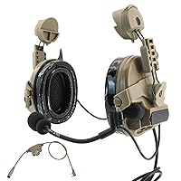 Tactical Headset C3 Noise Reduction Airsoft Headset with 2 Way Arc Rail Adapter & K Plug 2 Pin Ptt & Gel Ear Pad