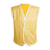 TiaoBug Girls Boys Glitter Vest Jacket Waistcoat Choir Jazz Modern Street Disco Dance Top Show Performance Costume