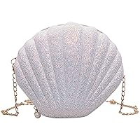 Shoulder Bags Bag Women Glitter Evening Bag with Detachable Golden Metal Chain -Shape Clutch Bag Shiny Handbag Shoulder Bag for Evening Party Shopping Daily Use 7.5x2.7x6.7 Inch