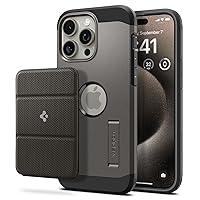 Spigen Tough Armor MagFit Case and Smart Fold MagSafe Wallet Card Holder Designed for iPhone 15 Pro Max