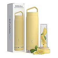 Fruit Infuser Water Bottle Vacuum Insulated (20 oz) Stainless Steel : Includes Recipe eBook : Bottom Loading Water Infuser for More Flavor : Easy Cleaning : Great Gift Water Bottle