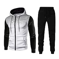 Men's Winter Sports Casual Fitness Suit With Dots Hoodie Sweatshirt And Pants