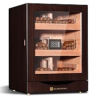 Cigar Humidor Cabinet for 100 to 150 Cigars with Spanish Cedar Lining, Tight-Seal Magnetic Door, 3+1 Large Capacity Drawers, Gift for Cigar Lovers - Maestro Series