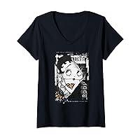 Betty Boop Distressed Punk Rock Vintage Stamp Poster Design V-Neck T-Shirt