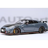 AUTOart 2022 GT-R (R35) Special Edition RHD (Right Hand Drive) Stealth Gray with Carbon Hood and Top 1/18 Model Car AA77505