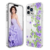 Clear iPhone 13 Pro Max Case for Women Girls with Floral Design 6.7