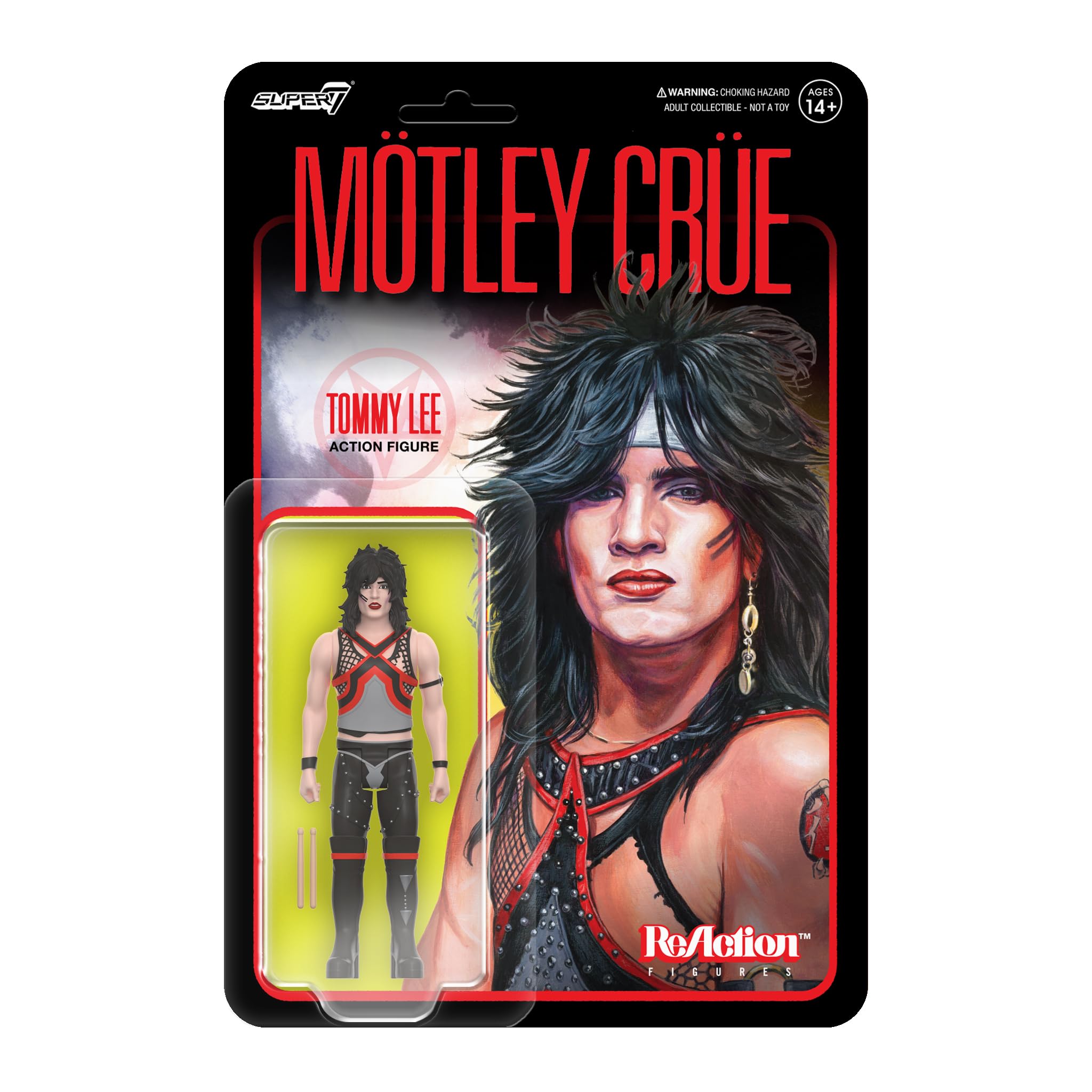 Super7 Motley Crue Reaction Figures Wave 01 - Tommy Lee (Shout at The Devil) Action Figure