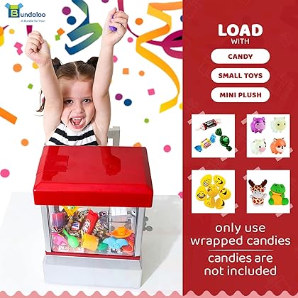 Bundaloo Claw Machine Arcade Game with Sound, Cool Fun Mini Candy Grabber Prize Dispenser Vending Toy for Kids, Boys & Girls