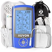 AUVON Rechargeable TENS Unit Muscle Stimulator, 24 Modes 4th Gen TENS Machine with 8pcs 2