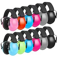 Amylove 12 Pcs Kids Ear Protection Noise Earmuffs Bulk 27dB Adjustable Hearing Protection Ear Muffs Noise Cancelling Sensory Headphones for Kids Autism Concerts Fireworks Classroom, Assorted Colors
