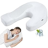 HOMCA Upgraded Body Pillow for Side Sleeper, U-Shaped Ergonomic Memory Foam Contoured Pillow for Neck and Shoulder Pain with Cooling Breathable Hypoallergenic Pillowcase (White)