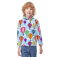 Colorful Hot Air Balloon Children's Hoodies Printed Hooded Pullover Sweatshirt For Boys Girls