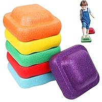 Stepping Stones Kids 6PCS Toddler Sensory Stepping Stones Multicoloured Balance Stepping Stones Stackable Stones Balance Beam Game for Obstacle Course Helps to Build Coordination and Stability