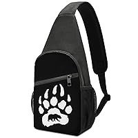Bear Paw Crossbody Shoulder Bag Sling Backpack Travel Hiking Daypack Casual Chest Pack For Women Man One Size